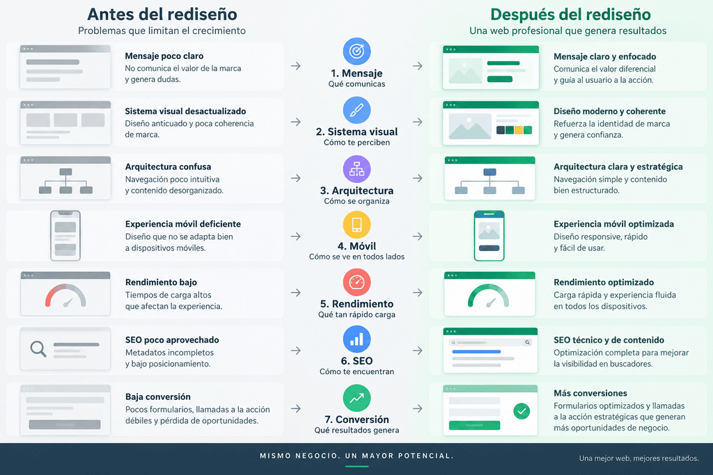Rediseño web: 7 comparativas impactantes de antes y después que debes evaluar 1 Rediseño Web